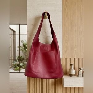 Joy Susan | Deep Red Vegan Leather Slouchy Hobo Bag